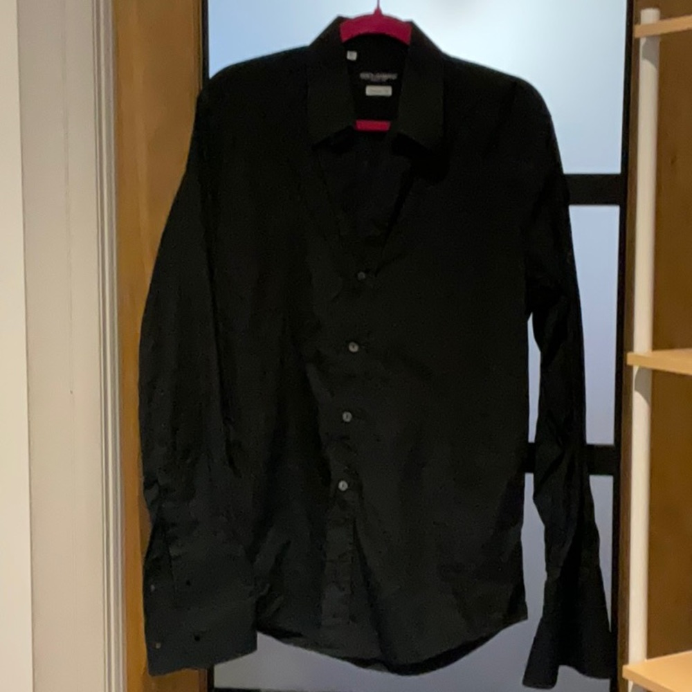 Dolce & Gabbana Black Casual Button Down Shirt